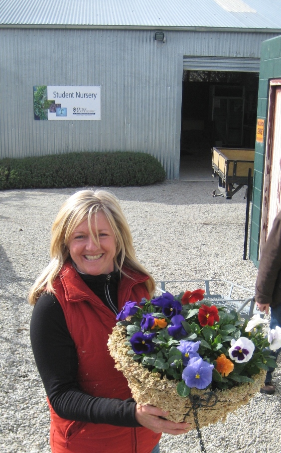 Student Suzette van den Boom preparing for Giant Plant Sale